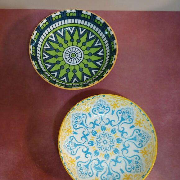 Set of Six Brilliantly Colored Mandala Design Bowls - Picture 2 of 6